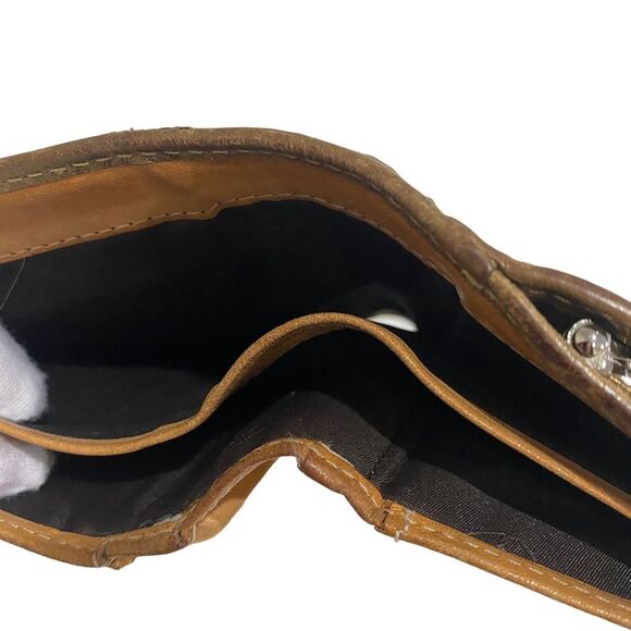 Coach Kisslock Leather fabric wallet _ brown _ monogram _ designer - Picture 13 of 16